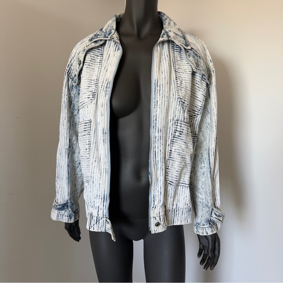 ☁️ VTG Acid Wash Zip Jacket – Size L, 100% Cotton | S.B.II by Bitterman - Picture 8 of 12